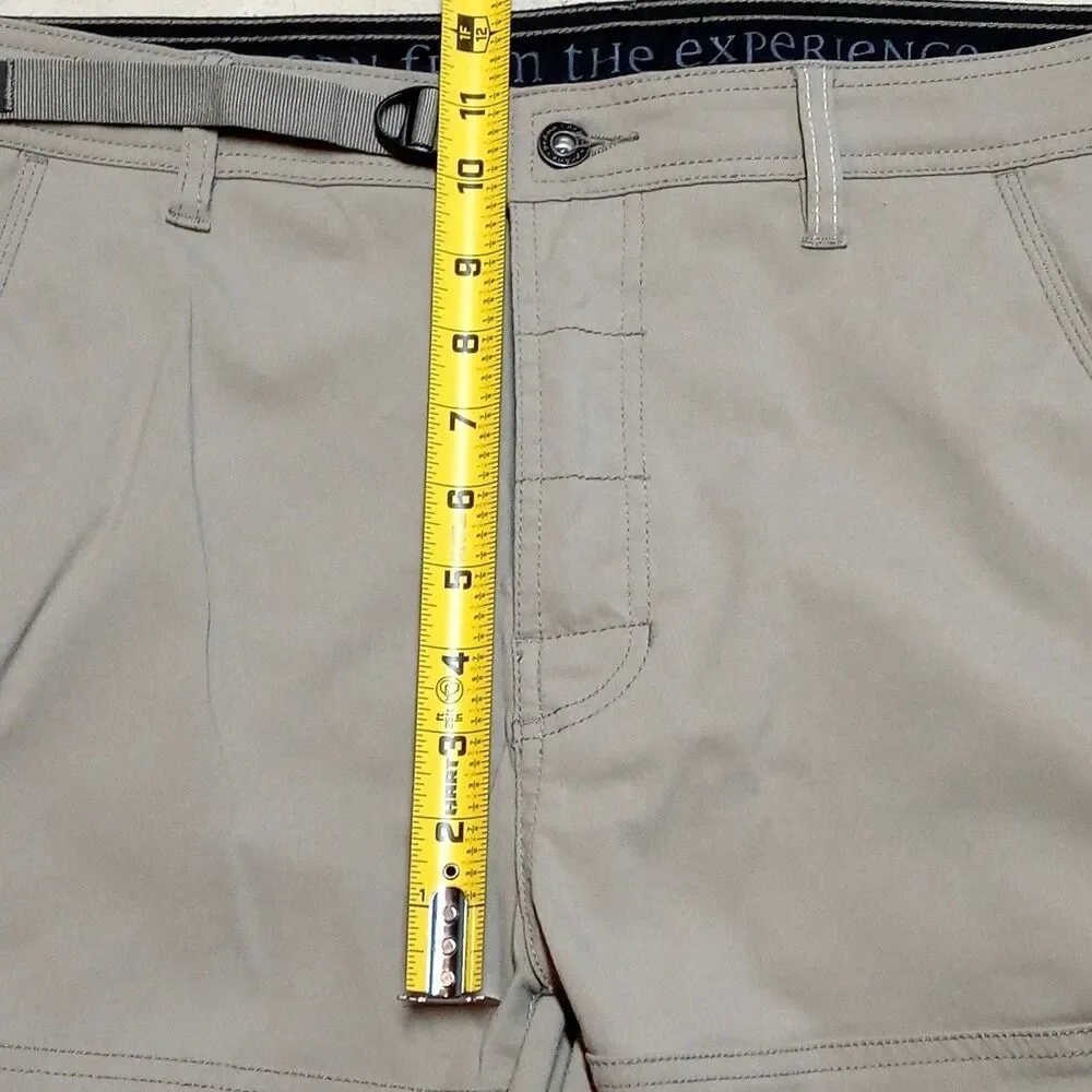 Prana Zion Hiking Pants Mens 38x30 Stretch Belted Vent Roll Up Snap Leg Cargo